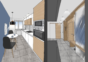 Заказать Блиц-проектирование интерьеров дистанционно для строительства в г. Бирмингем . Кухня/Прихожая, 7,5/5,2 м2.